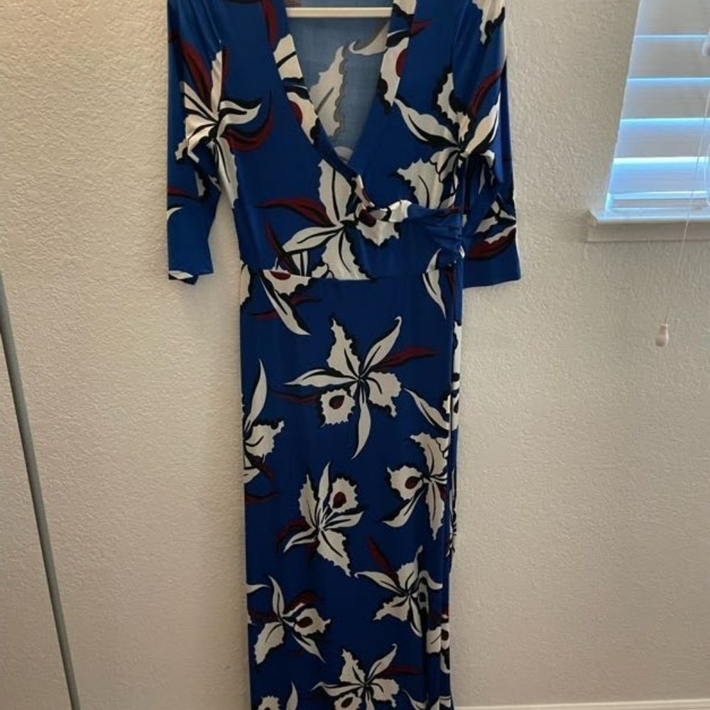 XL blue printed maxi dress